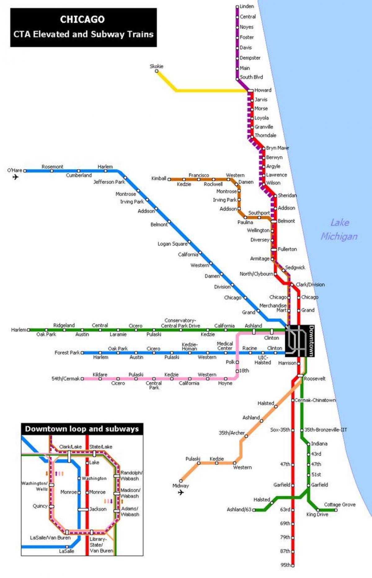metro xəritəsi Chicago