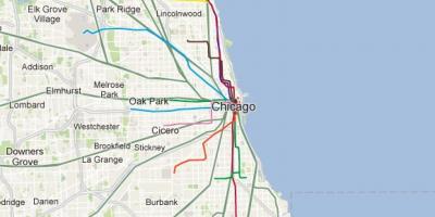 Çikaqo mavi xətti dəmir yolu xəritəsi