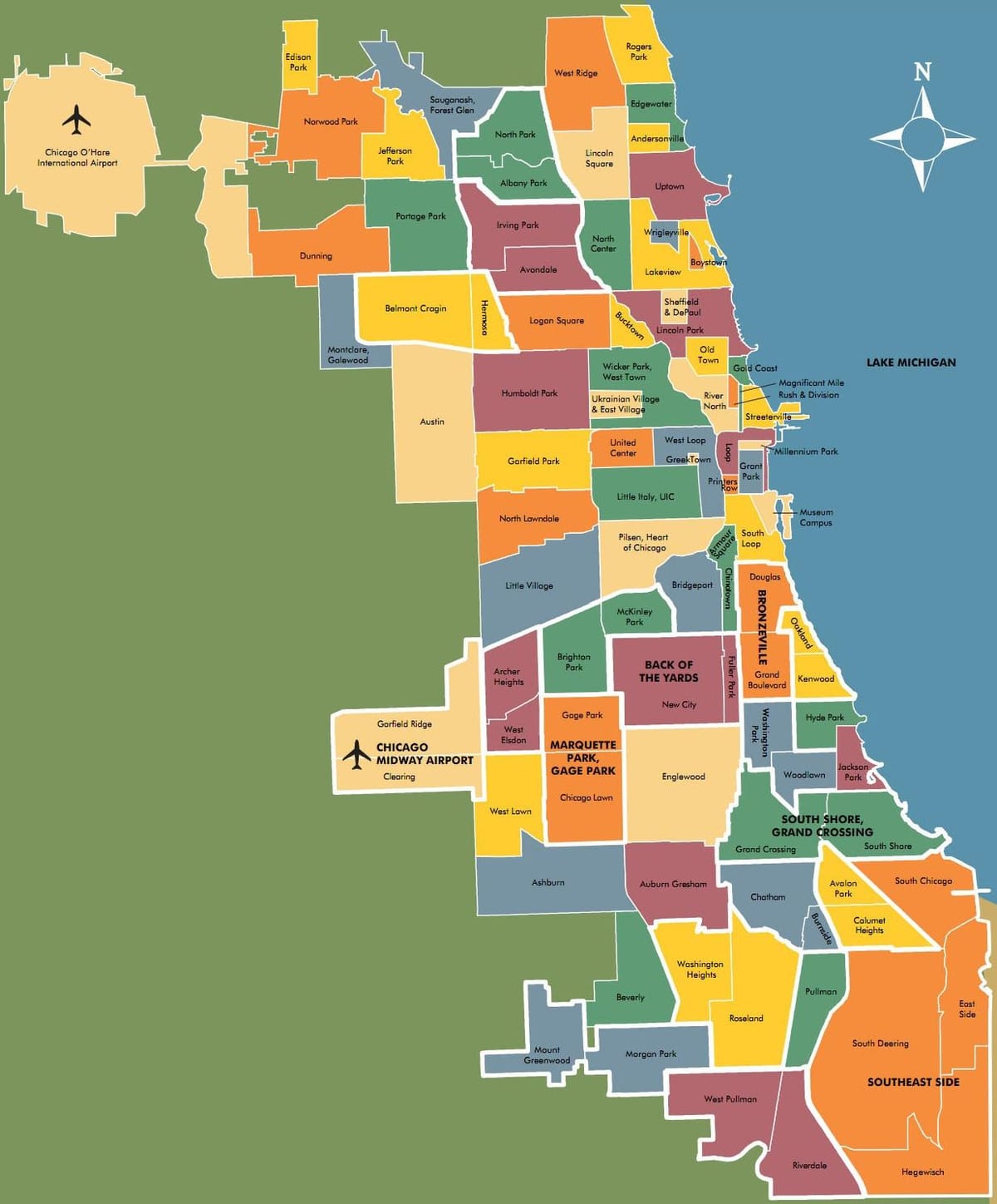xəritə ətrafında Chicago