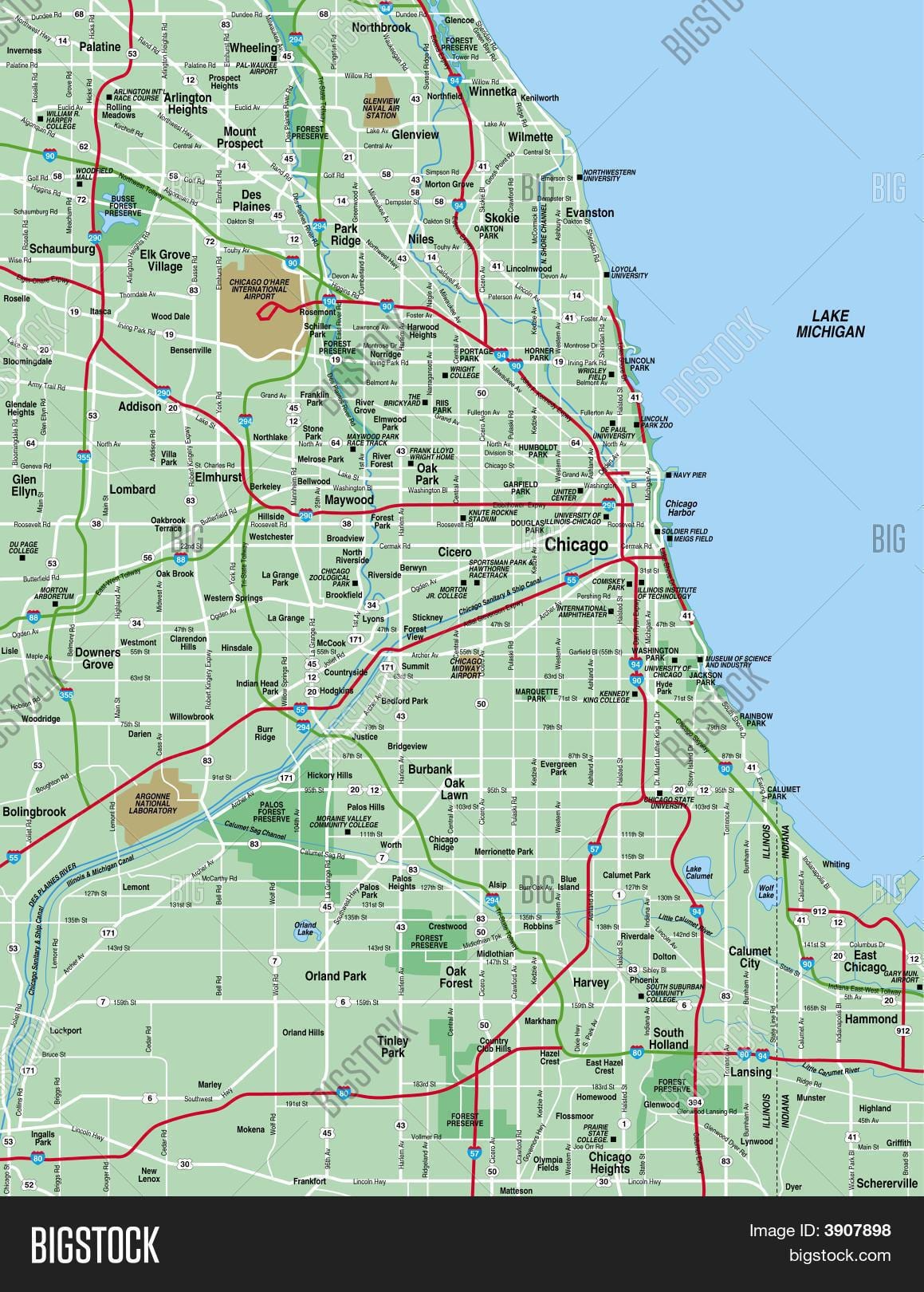 xəritə Chicago