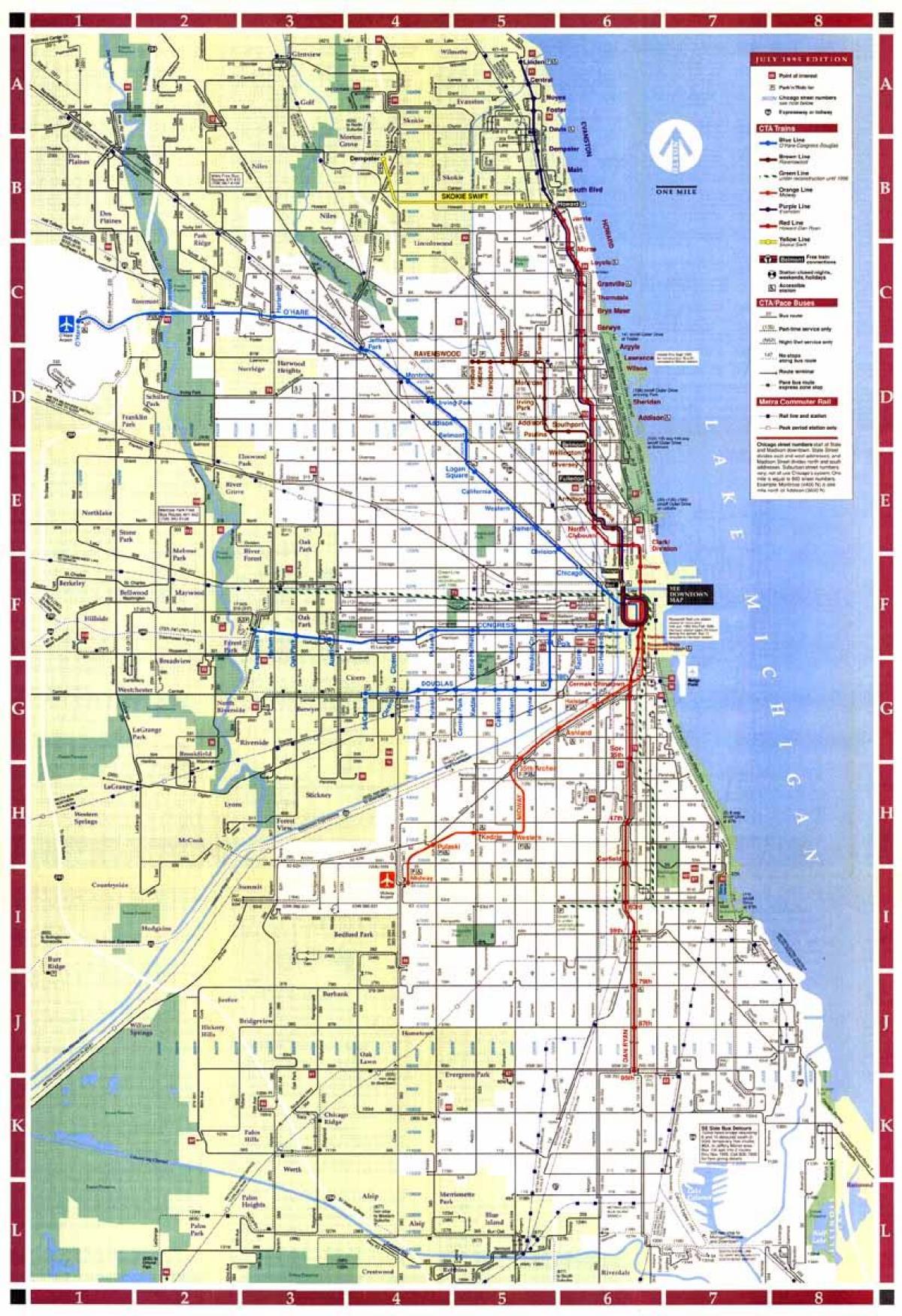 Çikaqo şəhərinin xəritəsi