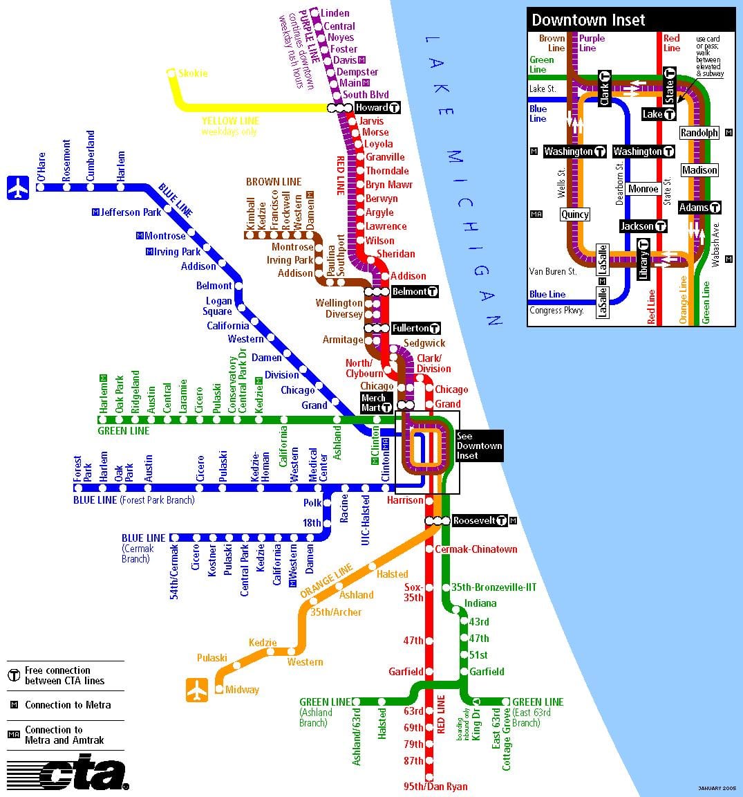 metro Çikaqoda xəritə