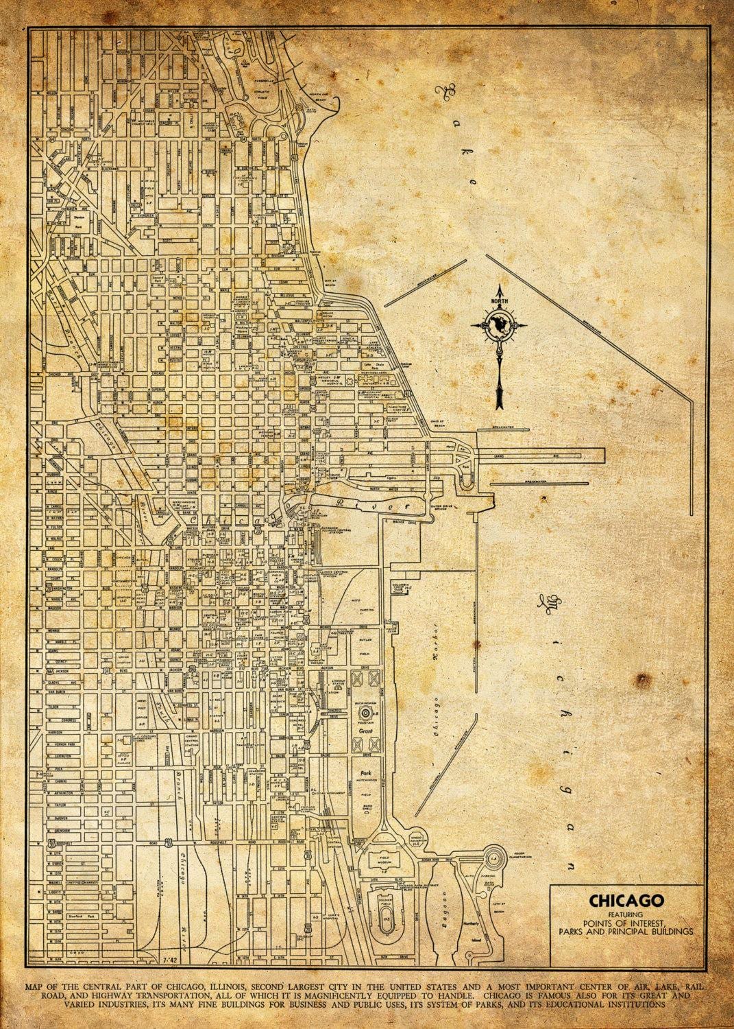 qədim xəritə Chicago