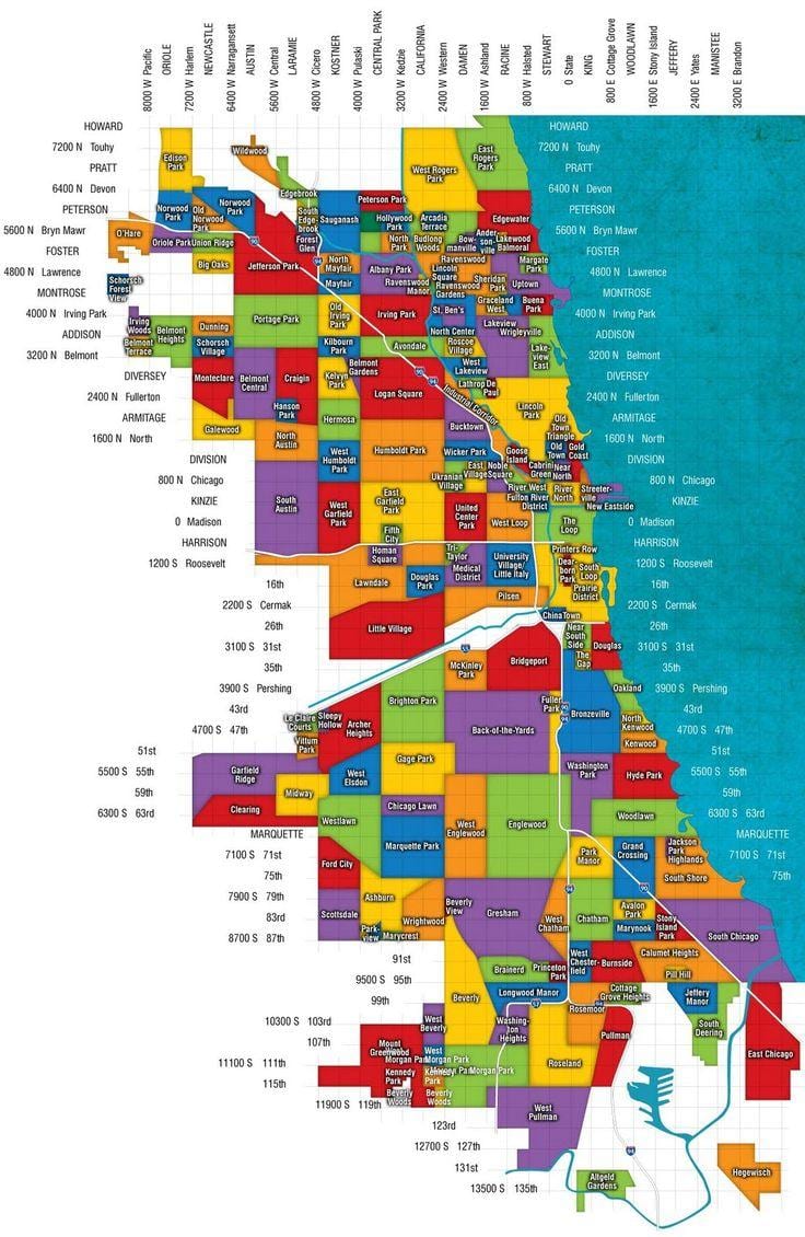 kart Chicago və ətrafında