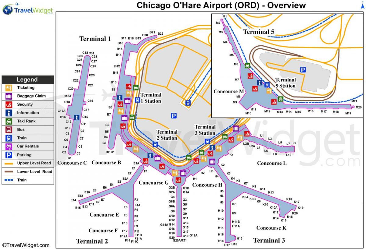 Çikaqo Beynəlxalq hava limanı O ' Харе xəritə