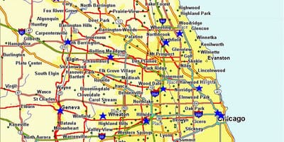 Şəhərin xəritəsi Chicago
