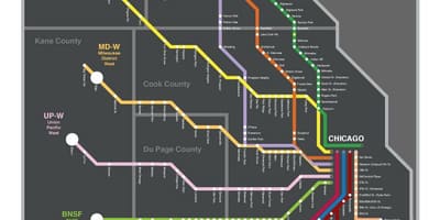 Metrdir xəritə Chicago