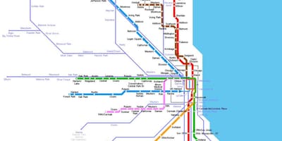 Metro stansiyası Chicago xəritə